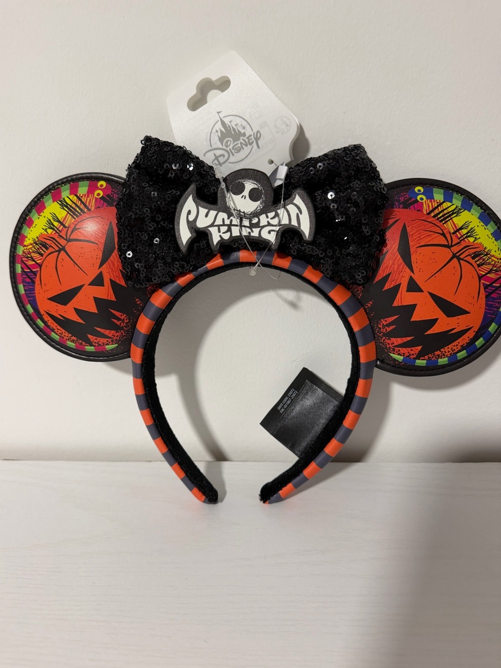 Disney Parks Nightmare Before Christmas Pumpkin King Ears Headband Halloween